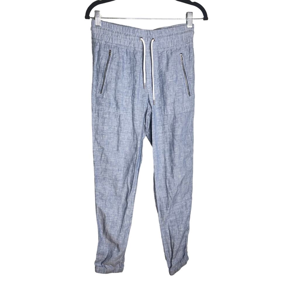 Athleta Cabo Linen Jogger Women's Size 0 Light Blue 100% Linen